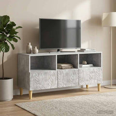 TV Cabinet 102 x 34.5 x 50 cm Engineered Wood Concrete grey