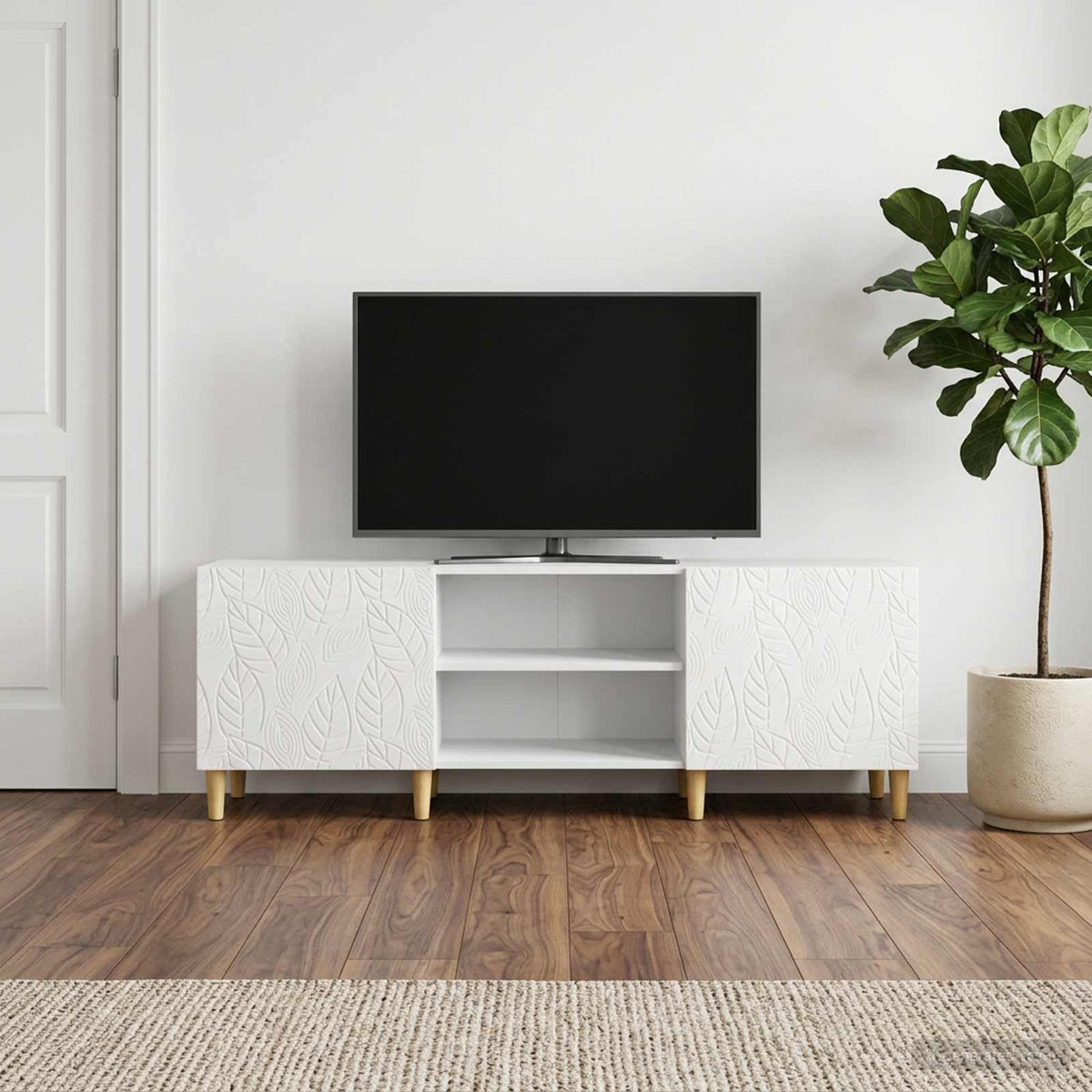 TV Cabinet 150 x 31 x 50 cm Engineered Wood High gloss white
