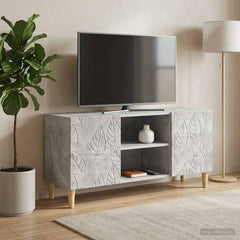 TV Cabinet 102 x 34.5 x 50 cm Engineered Wood Concrete grey