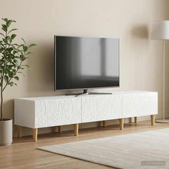 TV Cabinet 147 x 34.5 x 30 cm Engineered Wood High gloss white