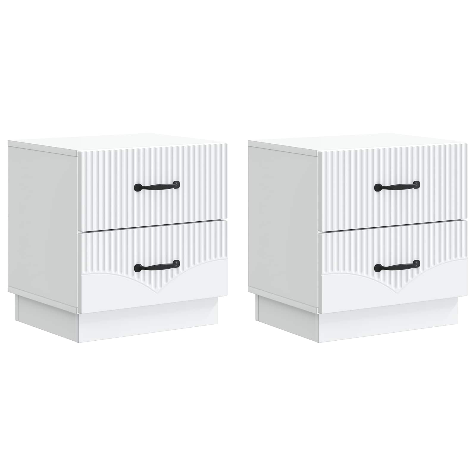 vidaXL Bedside Cabinet 2 pcs White 43 x 34.5 x 44.5 cm Engineered Wood 2