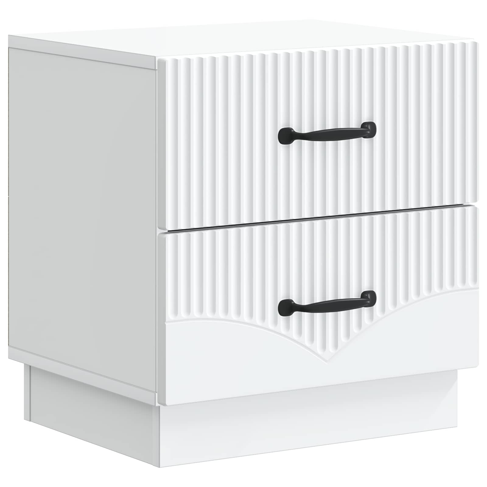 vidaXL Bedside Cabinet 2 pcs White 43 x 34.5 x 44.5 cm Engineered Wood 5