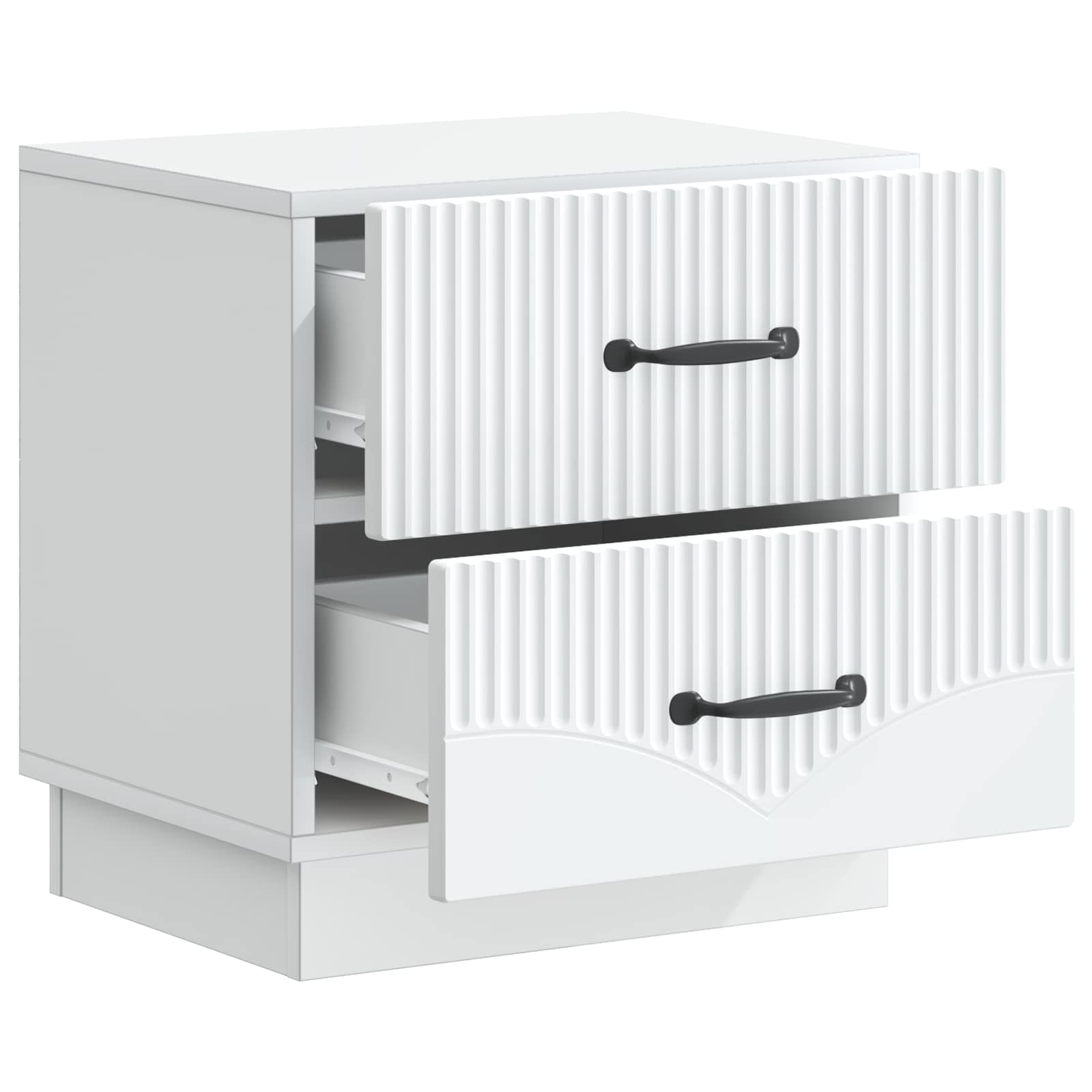 vidaXL Bedside Cabinet 2 pcs White 43 x 34.5 x 44.5 cm Engineered Wood 6