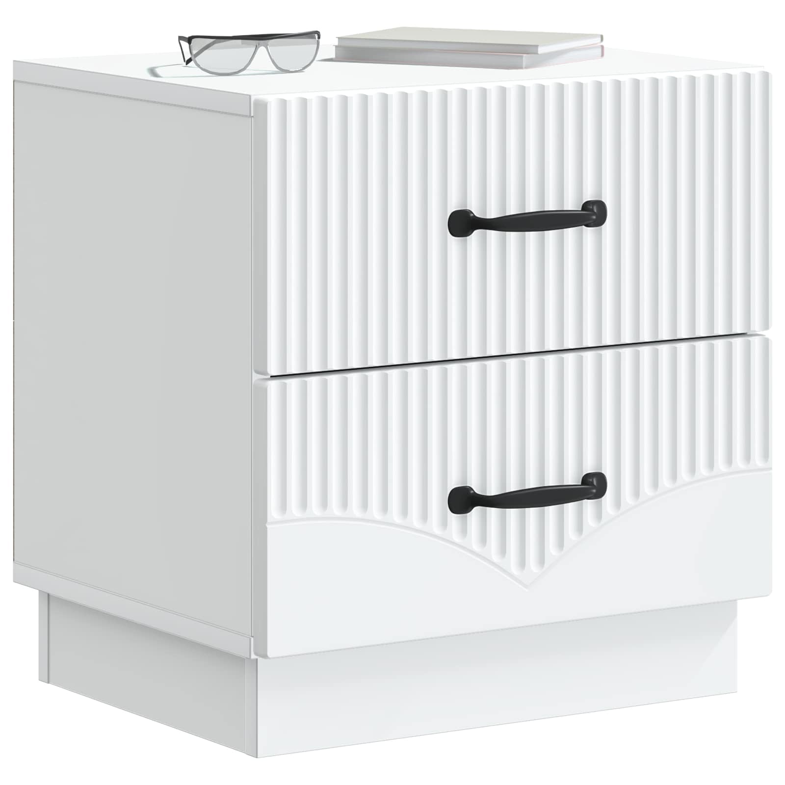 vidaXL Bedside Cabinet 2 pcs White 43 x 34.5 x 44.5 cm Engineered Wood 3