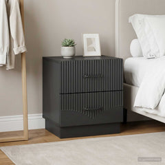 vidaXL Bedside Cabinet 2 pcs Black 43 x 34.5 x 44.5 cm Engineered Wood 4