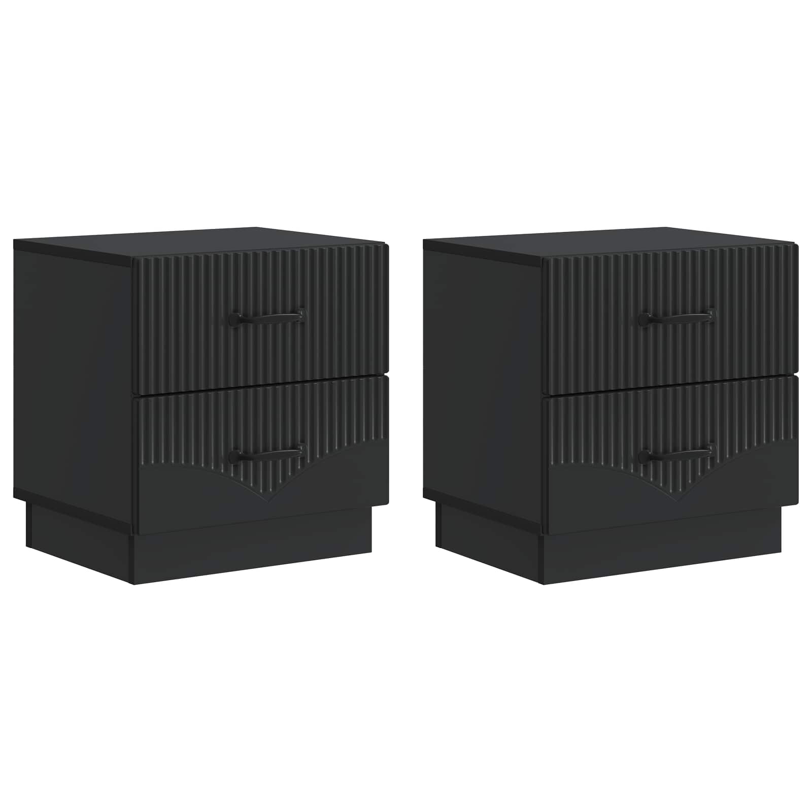vidaXL Bedside Cabinet 2 pcs Black 43 x 34.5 x 44.5 cm Engineered Wood 2