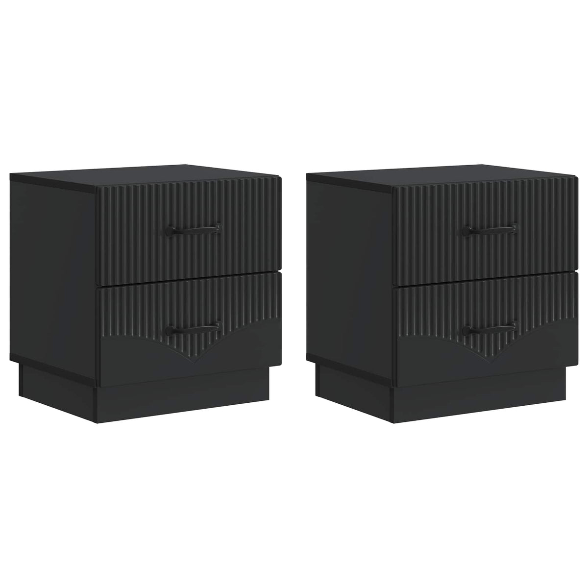 vidaXL Bedside Cabinet 2 pcs Black 43 x 34.5 x 44.5 cm Engineered Wood 2