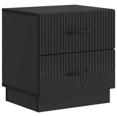 vidaXL Bedside Cabinet 2 pcs Black 43 x 34.5 x 44.5 cm Engineered Wood 5