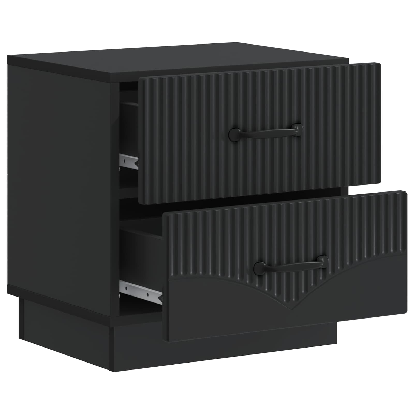 vidaXL Bedside Cabinet 2 pcs Black 43 x 34.5 x 44.5 cm Engineered Wood 6