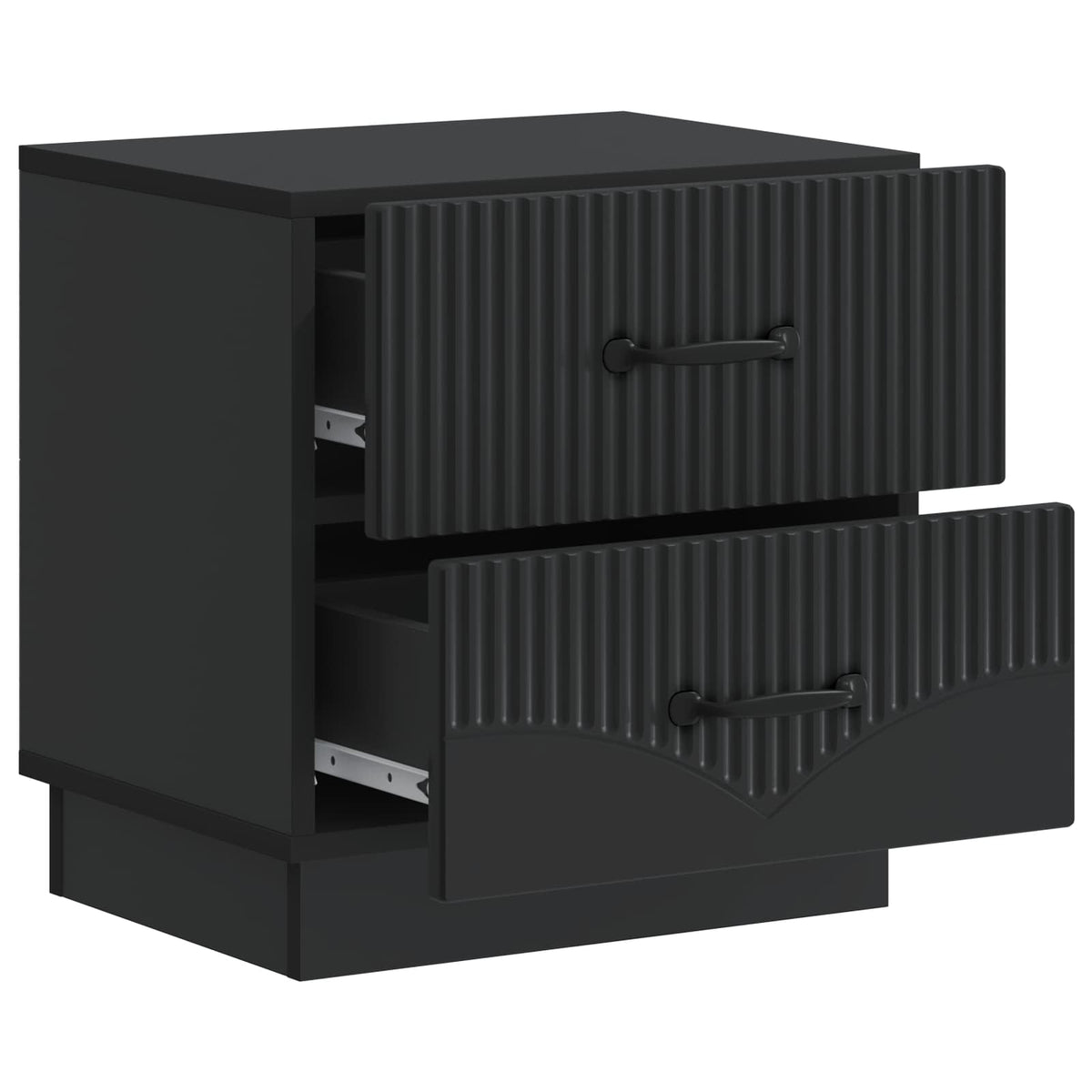 vidaXL Bedside Cabinet 2 pcs Black 43 x 34.5 x 44.5 cm Engineered Wood 6
