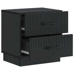 vidaXL Bedside Cabinet 2 pcs Black 43 x 34.5 x 44.5 cm Engineered Wood 6