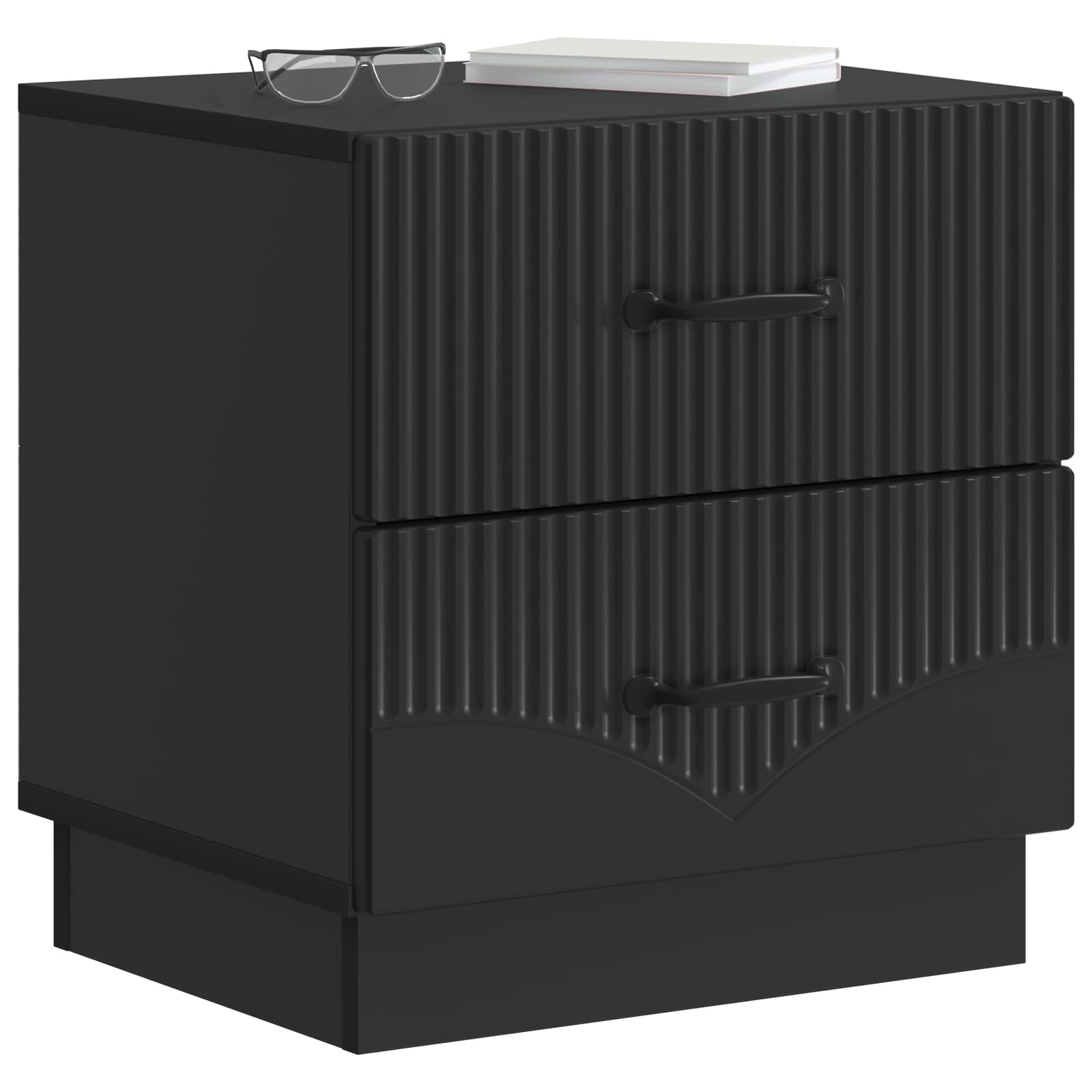 vidaXL Bedside Cabinet 2 pcs Black 43 x 34.5 x 44.5 cm Engineered Wood 3