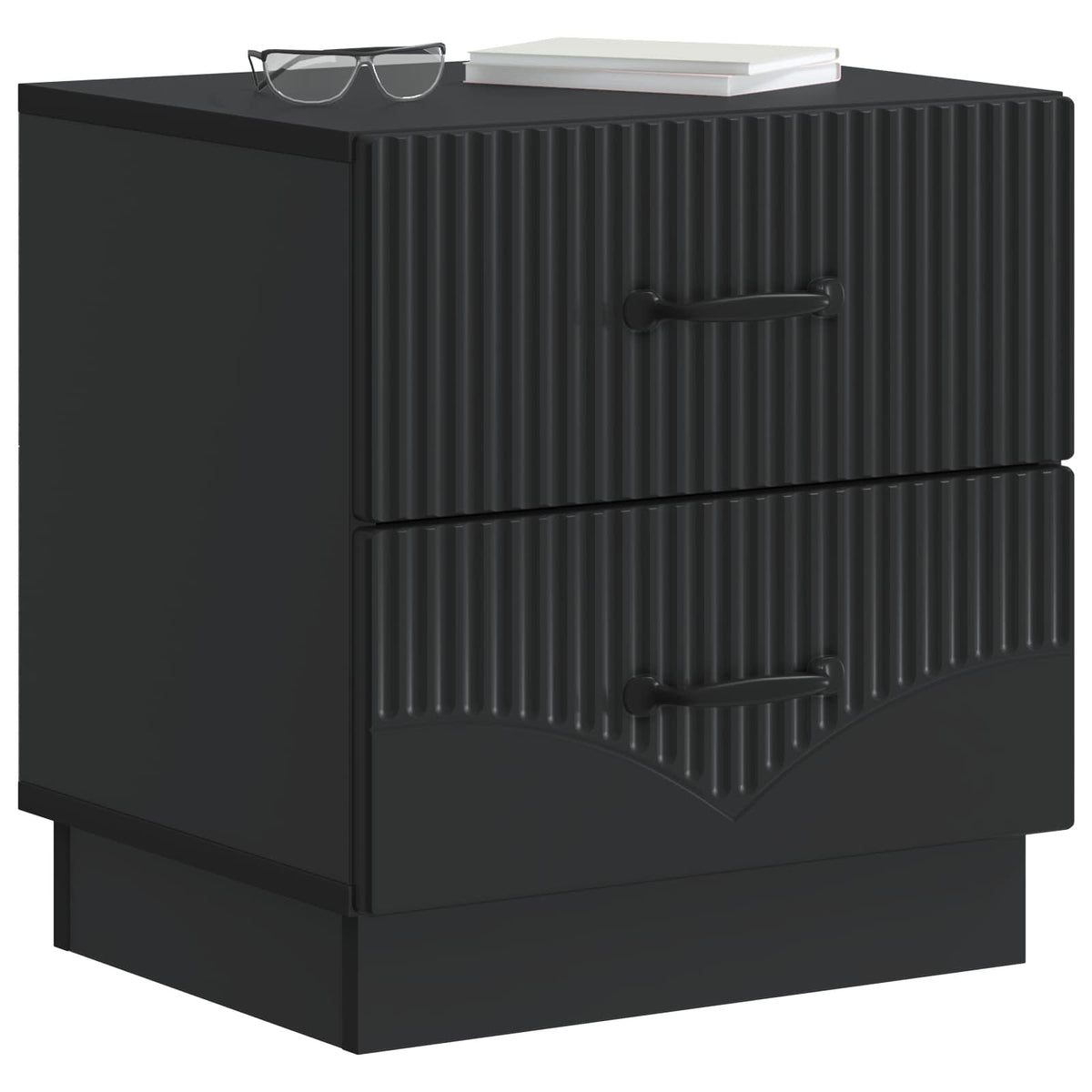vidaXL Bedside Cabinet 2 pcs Black 43 x 34.5 x 44.5 cm Engineered Wood 3