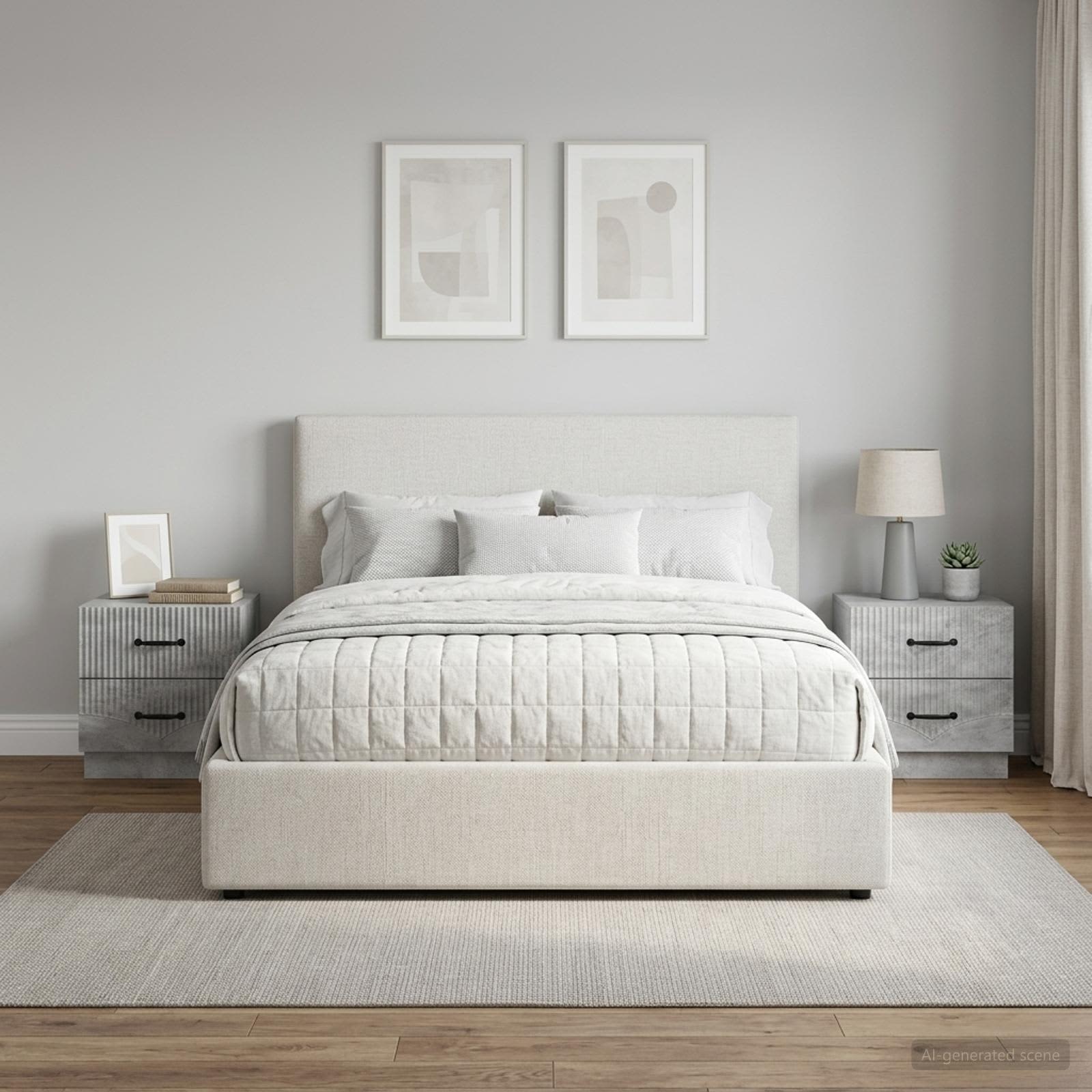 vidaXL Bedside Cabinet 2 pcs Concrete Grey 43 x 34.5 x 44.5 cm 1
