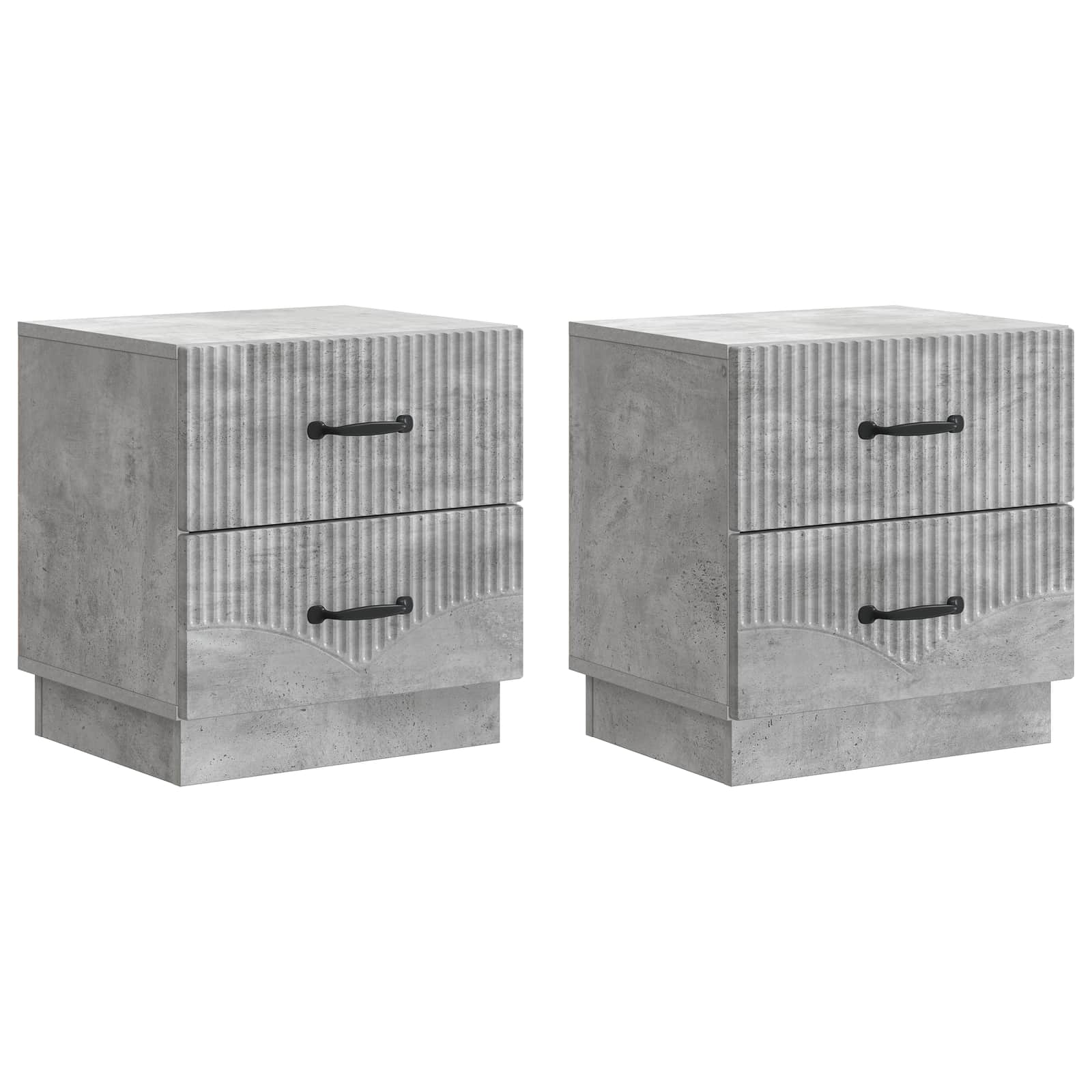 vidaXL Bedside Cabinet 2 pcs Concrete Grey 43 x 34.5 x 44.5 cm 2