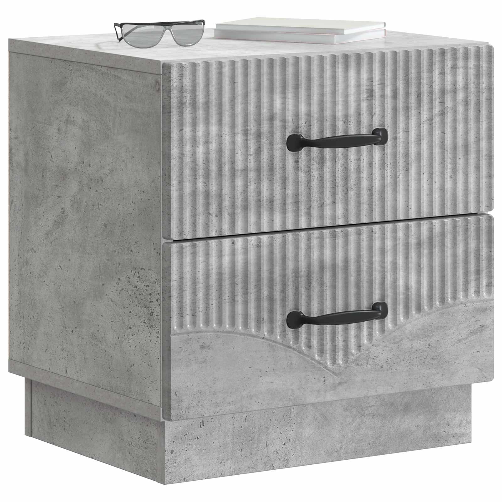 vidaXL Bedside Cabinet 2 pcs Concrete Grey 43 x 34.5 x 44.5 cm 3