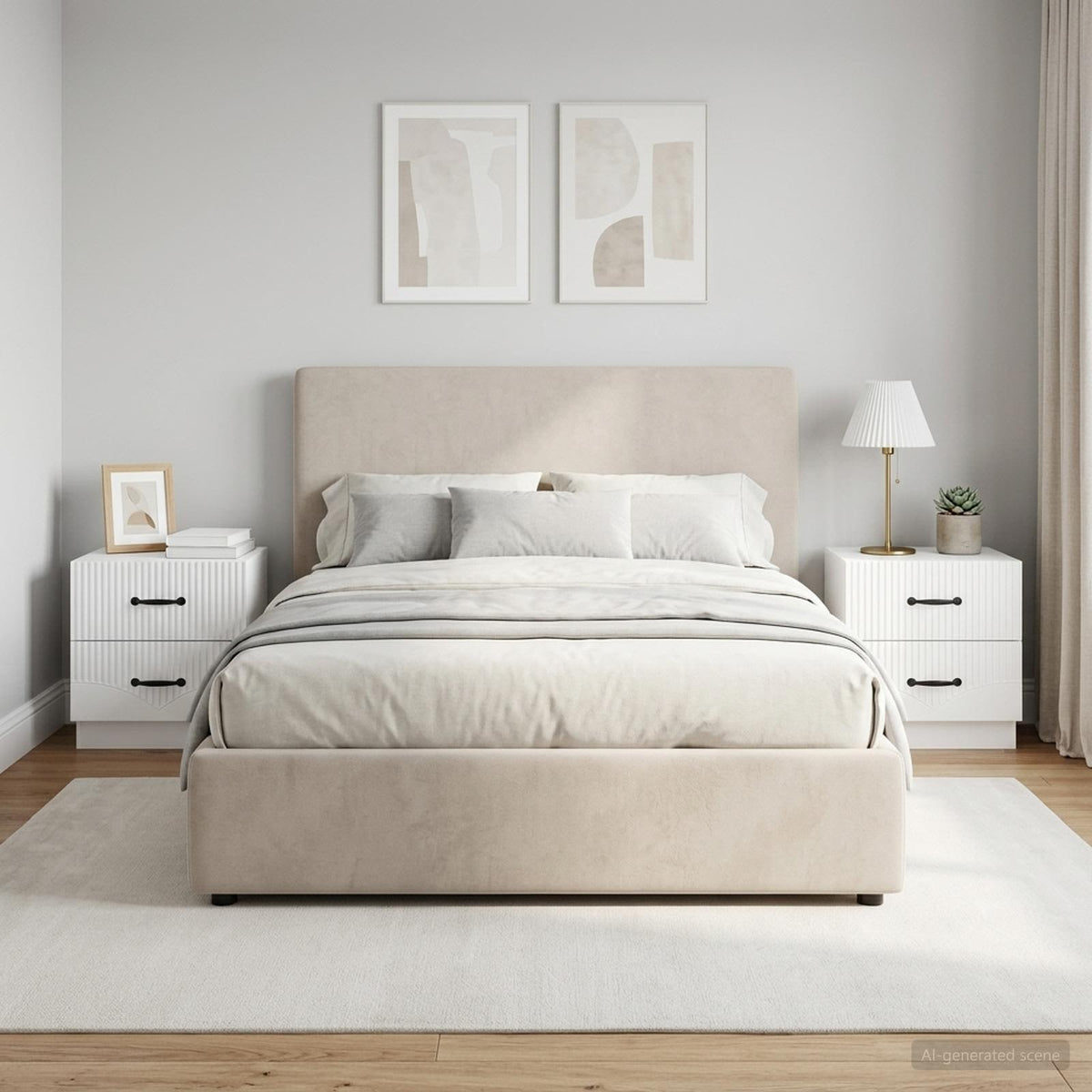 vidaXL Bedside Cabinet 2 pcs High Gloss White 43 x 34.5 x 44.5 cm 1