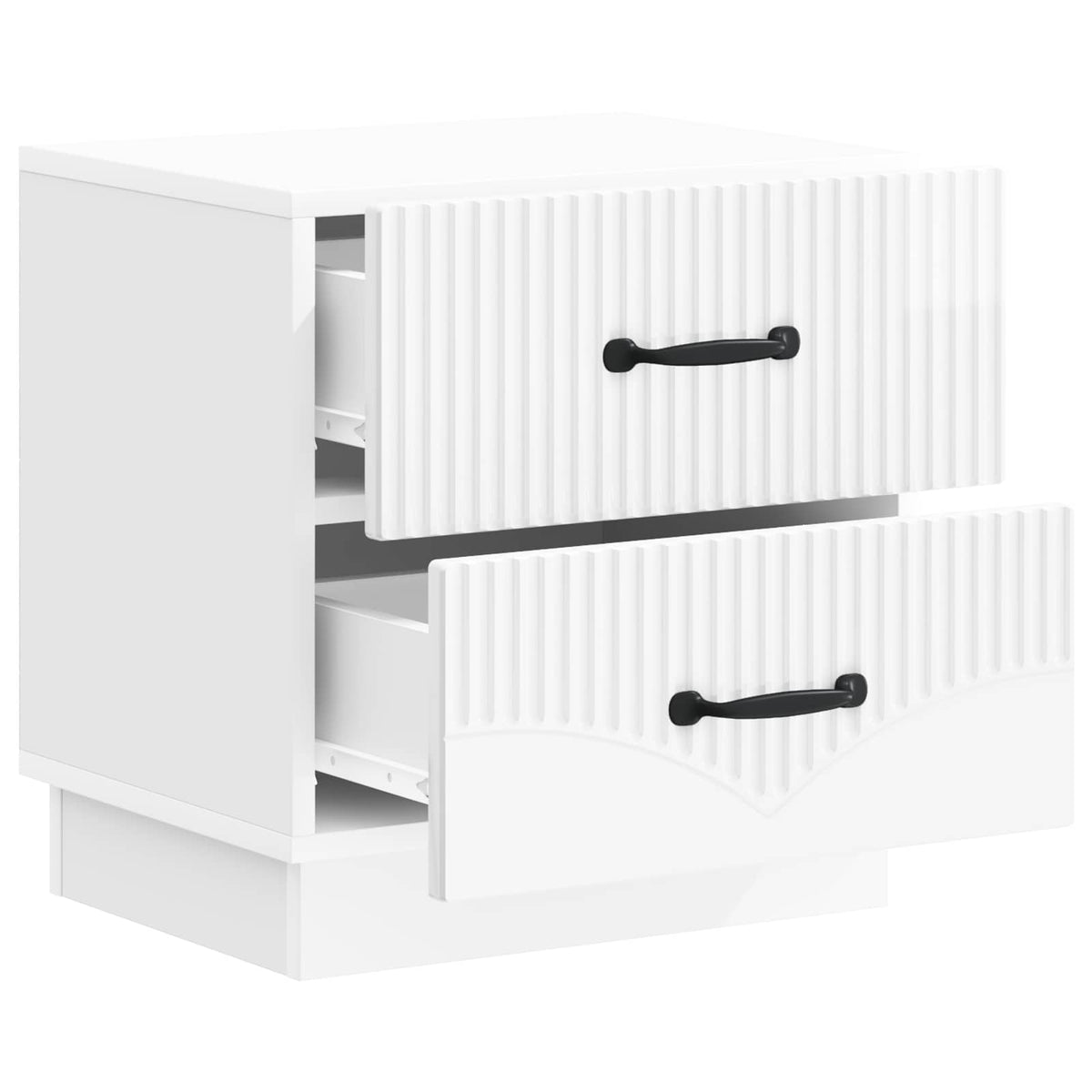 vidaXL Bedside Cabinet 2 pcs High Gloss White 43 x 34.5 x 44.5 cm 6