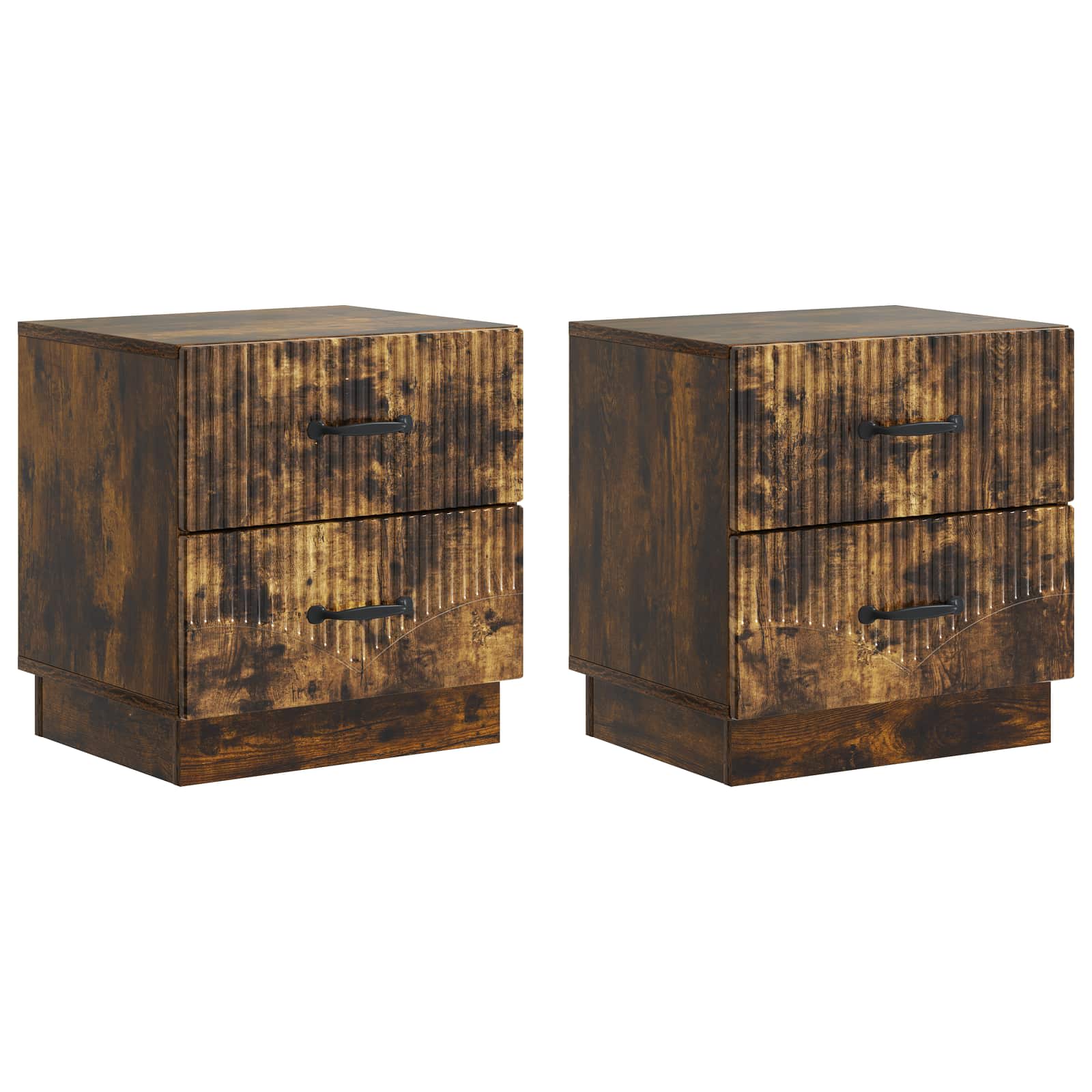 vidaXL Bedside Cabinet 2 pcs Smoked Oak 43 x 34.5 x 44.5 cm 2