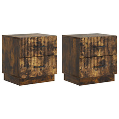vidaXL Bedside Cabinet 2 pcs Smoked Oak 43 x 34.5 x 44.5 cm 2