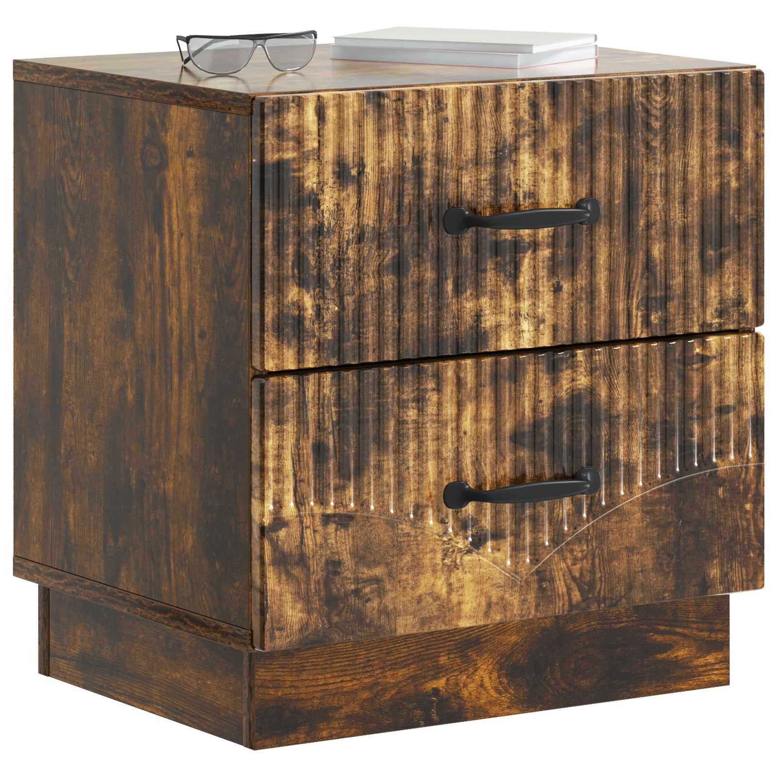 vidaXL Bedside Cabinet 2 pcs Smoked Oak 43 x 34.5 x 44.5 cm 3
