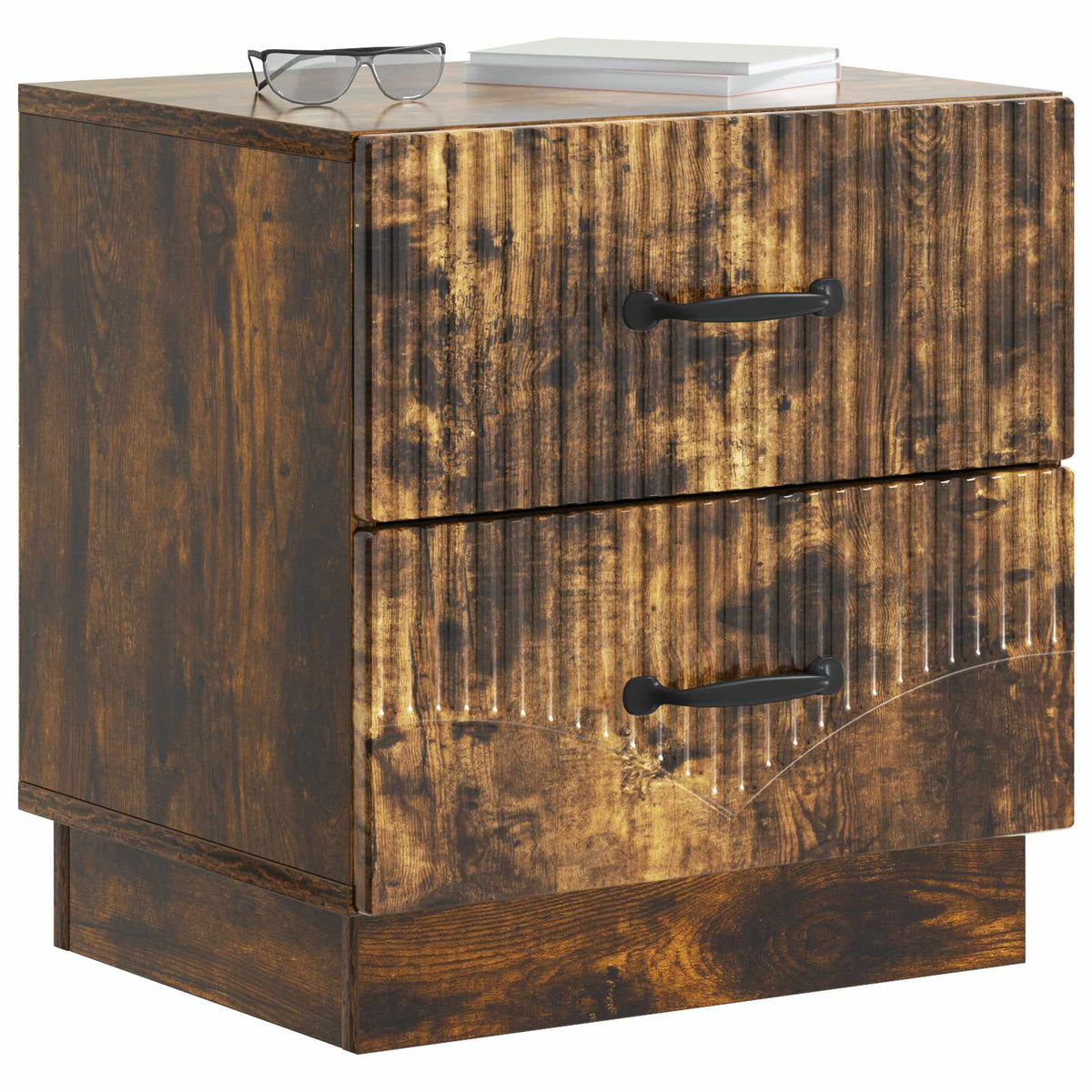 vidaXL Bedside Cabinet 2 pcs Smoked Oak 43 x 34.5 x 44.5 cm 3