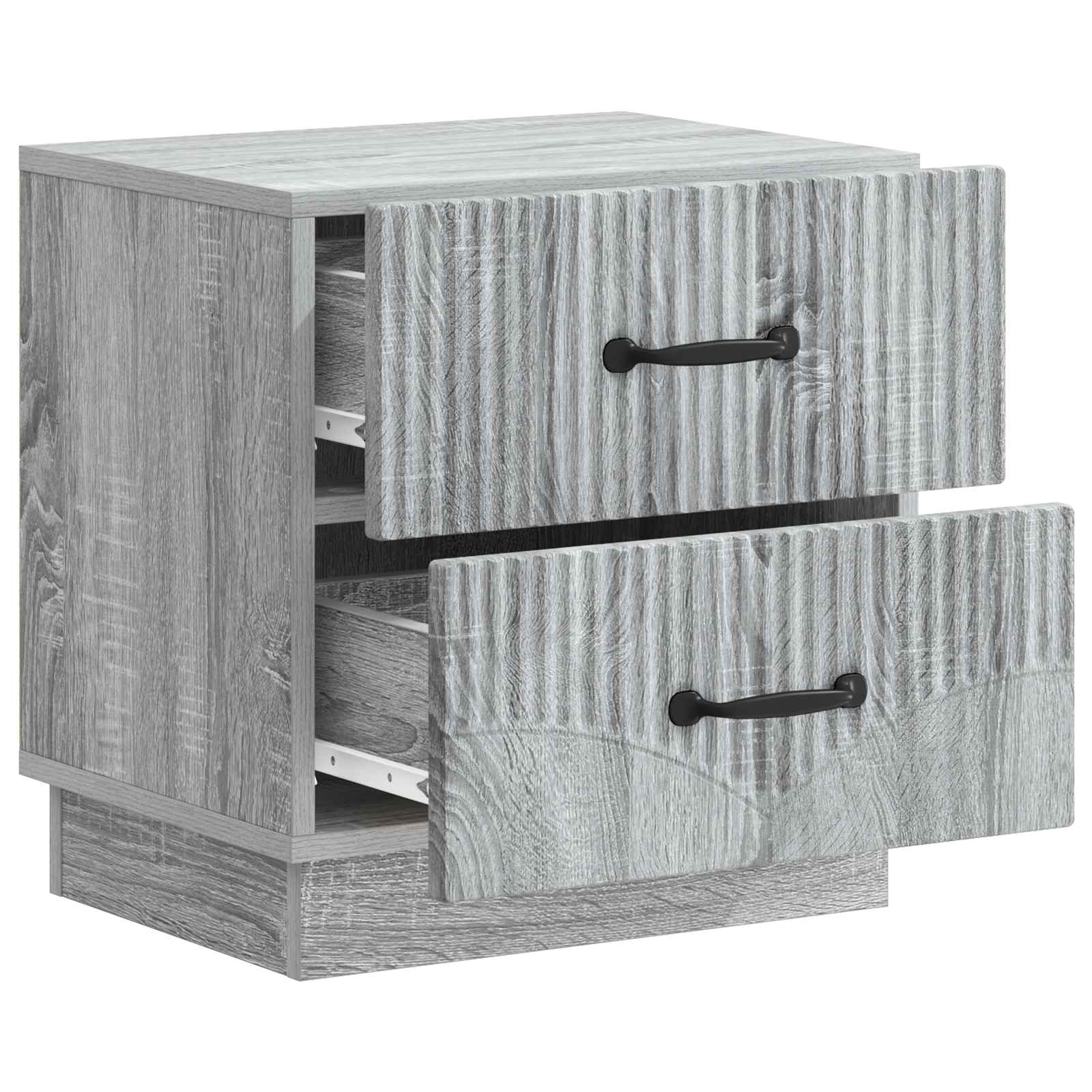 vidaXL Bedside Cabinet Grey Sonoma 43 x 34.5 x 44.5 cm Engineered Wood 4