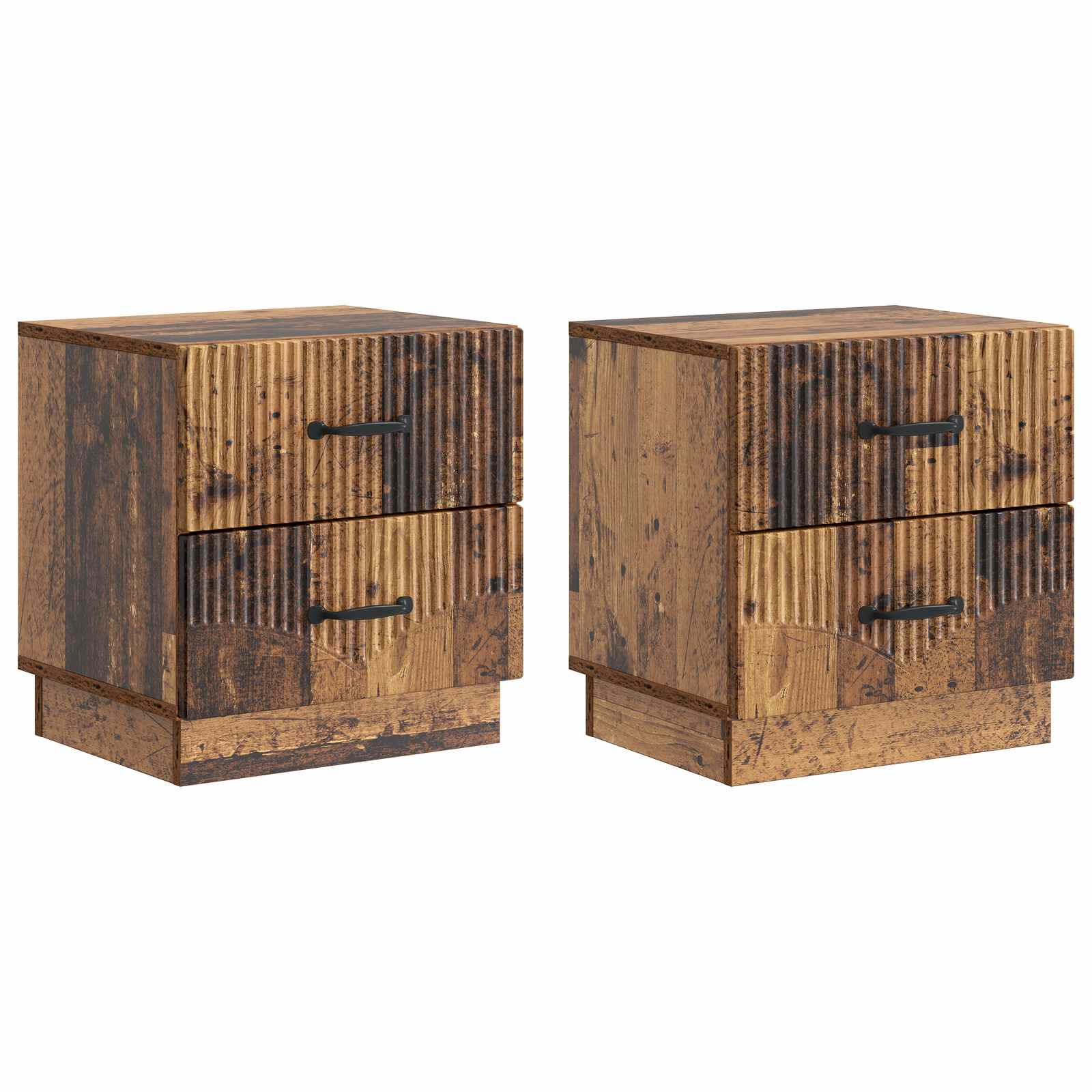 vidaXL Bedside Cabinet 2 pcs Old Wood 43 x 34.5 x 44.5 cm 2