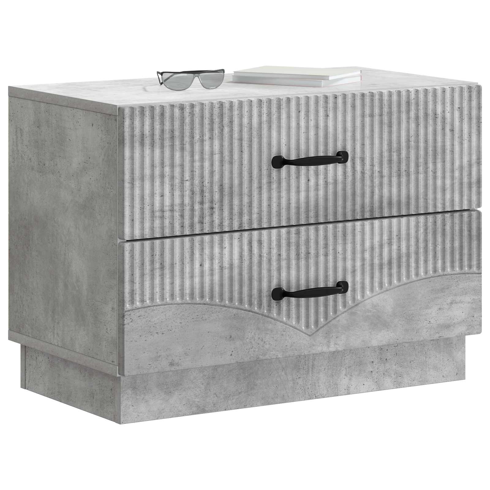 vidaXL Bedside Cabinet Concrete Grey 62 x 34.5 x 44.5 cm 3