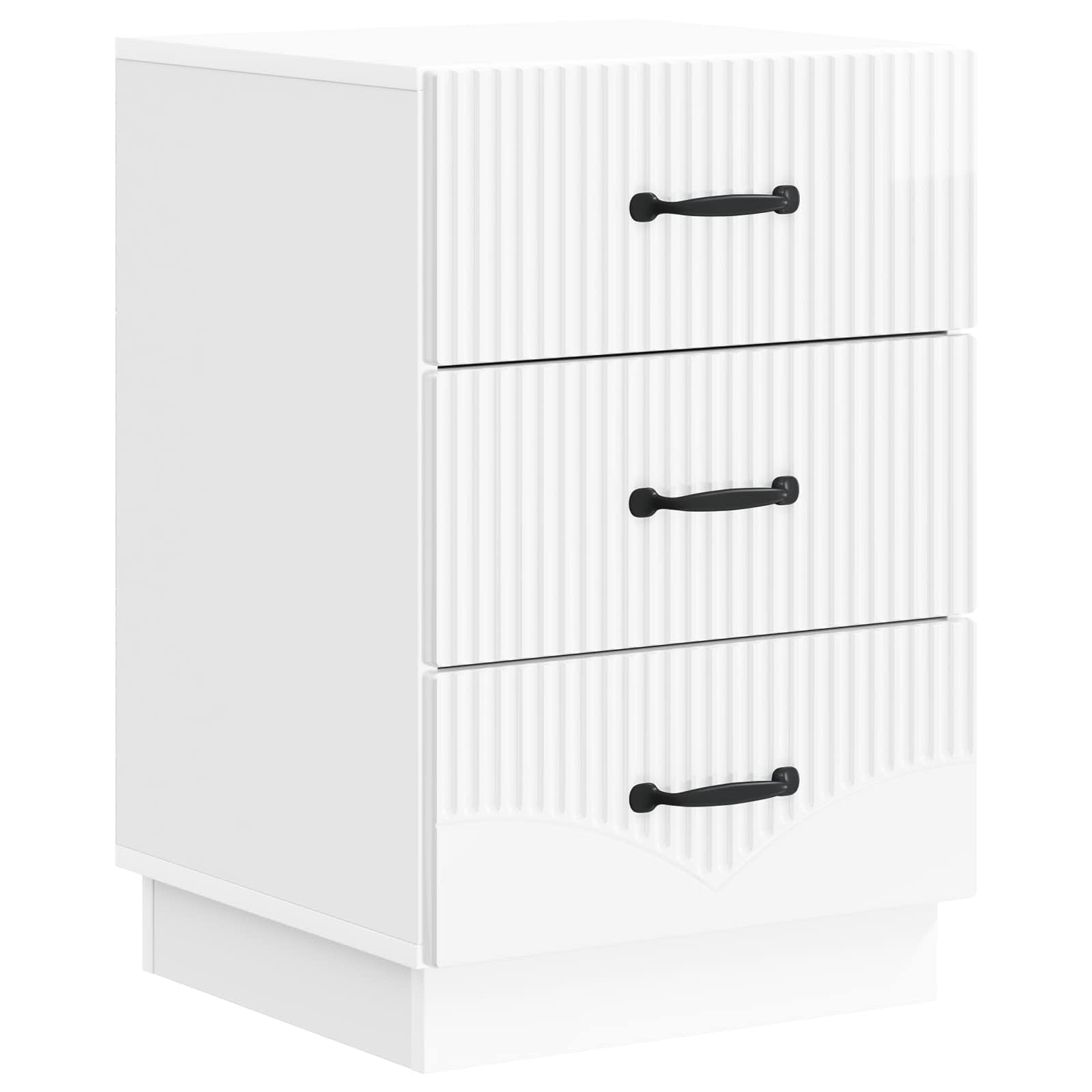 vidaXL Bedside Cabinet with Drawer High Gloss White 43 x 41 x 63.5 cm 2