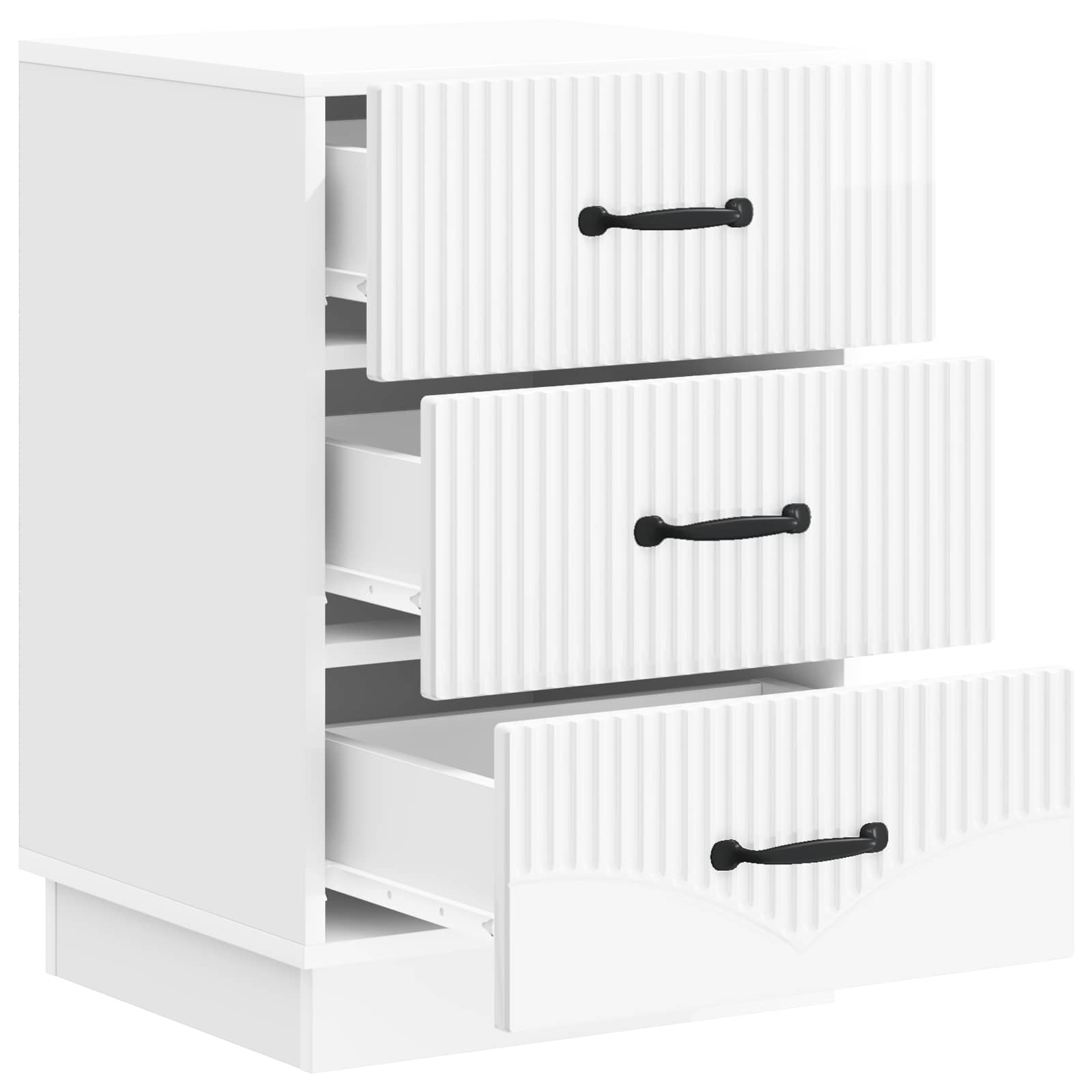 vidaXL Bedside Cabinet with Drawer High Gloss White 43 x 41 x 63.5 cm 4
