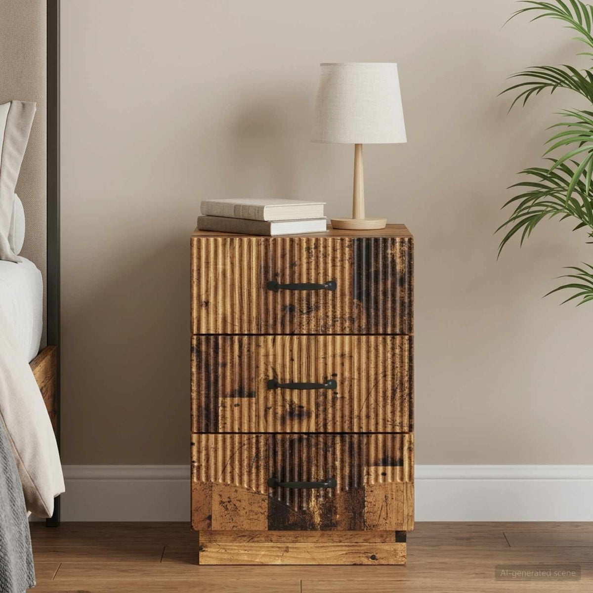 Bedside Cabinet 43 x 41 x 63.5 cm Engineered Wood Old wood
