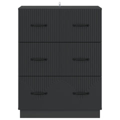 Drawer Cabinet Black Engineered Wood, image 6