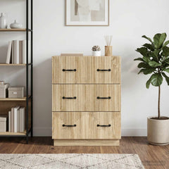 vidaXL Drawer Cabinet Sonoma Oak 66 x 34.5 x 87 cm Engineered Wood 4