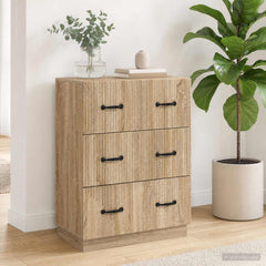 vidaXL Drawer Cabinet Sonoma Oak 66 x 34.5 x 87 cm Engineered Wood 1