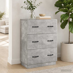 vidaXL Drawer Cabinet Concrete Grey 66 x 34.5 x 87 cm Engineered Wood 1