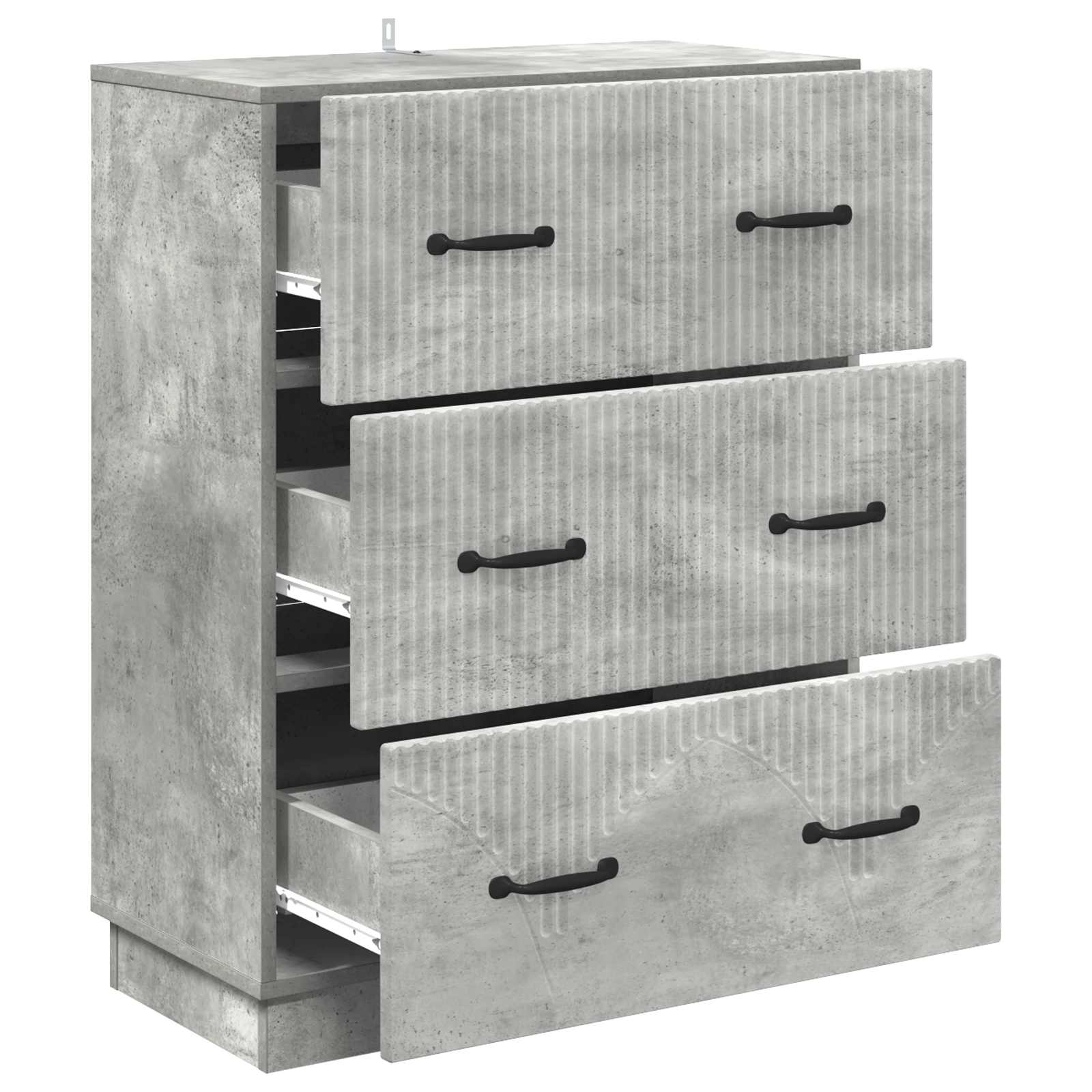 vidaXL Drawer Cabinet Concrete Grey 66 x 34.5 x 87 cm Engineered Wood 6