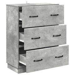 vidaXL Drawer Cabinet Concrete Grey 66 x 34.5 x 87 cm Engineered Wood 6
