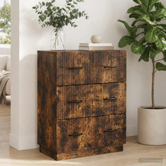 vidaXL Drawer Cabinet Smoked Oak 66 x 34.5 x 87 cm Engineered Wood 1