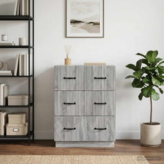vidaXL Drawer Cabinet Grey Sonoma 66 x 34.5 x 87 cm Engineered Wood 1