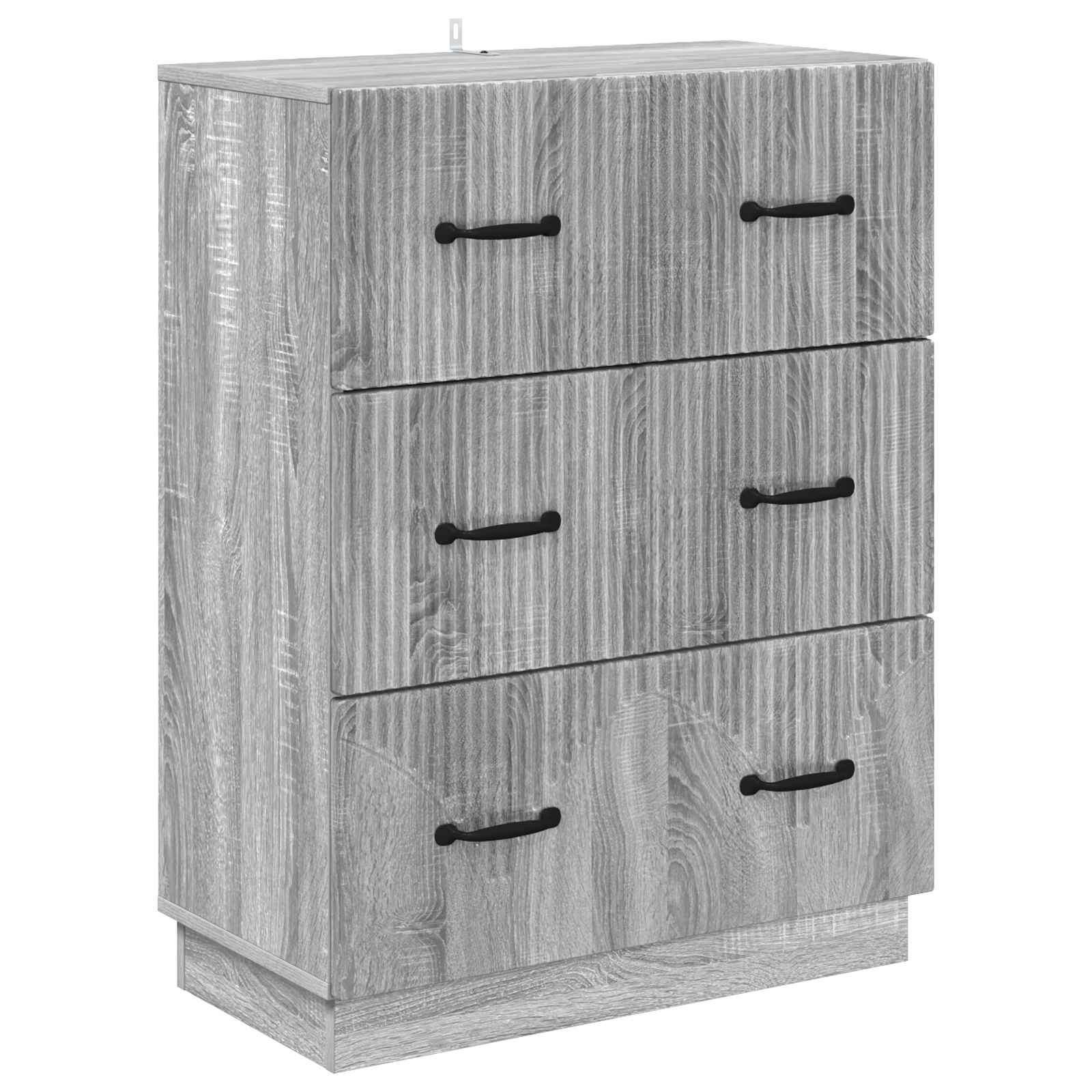 vidaXL Drawer Cabinet Grey Sonoma 66 x 34.5 x 87 cm Engineered Wood 2