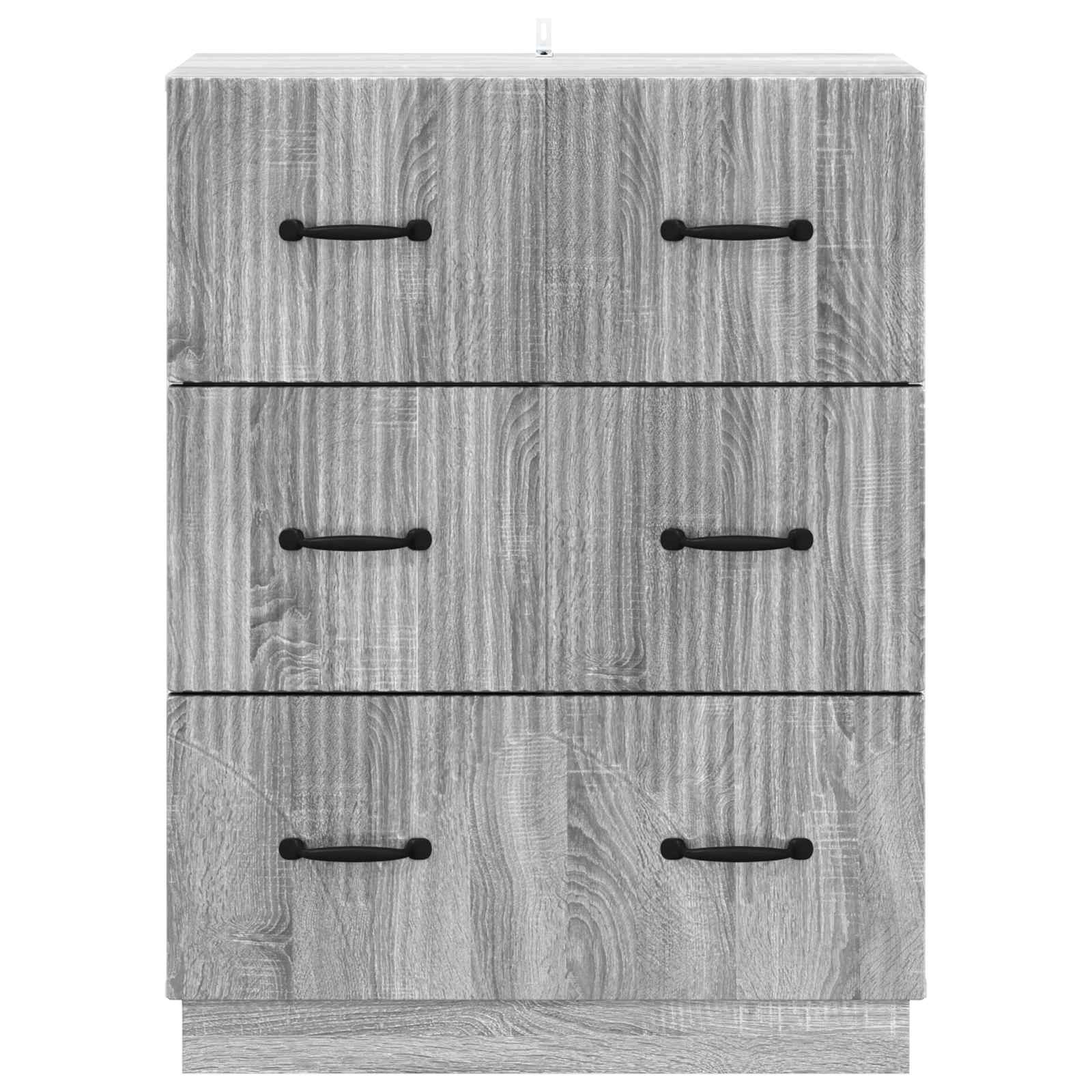 vidaXL Drawer Cabinet Grey Sonoma 66 x 34.5 x 87 cm Engineered Wood 6