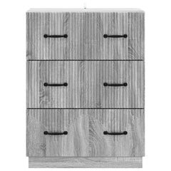 vidaXL Drawer Cabinet Grey Sonoma 66 x 34.5 x 87 cm Engineered Wood 6