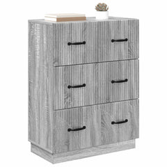 vidaXL Drawer Cabinet Grey Sonoma 66 x 34.5 x 87 cm Engineered Wood 3