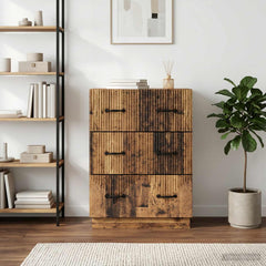 vidaXL Drawer Cabinet Old Wood 66 x 34.5 x 87 cm Engineered Wood 4