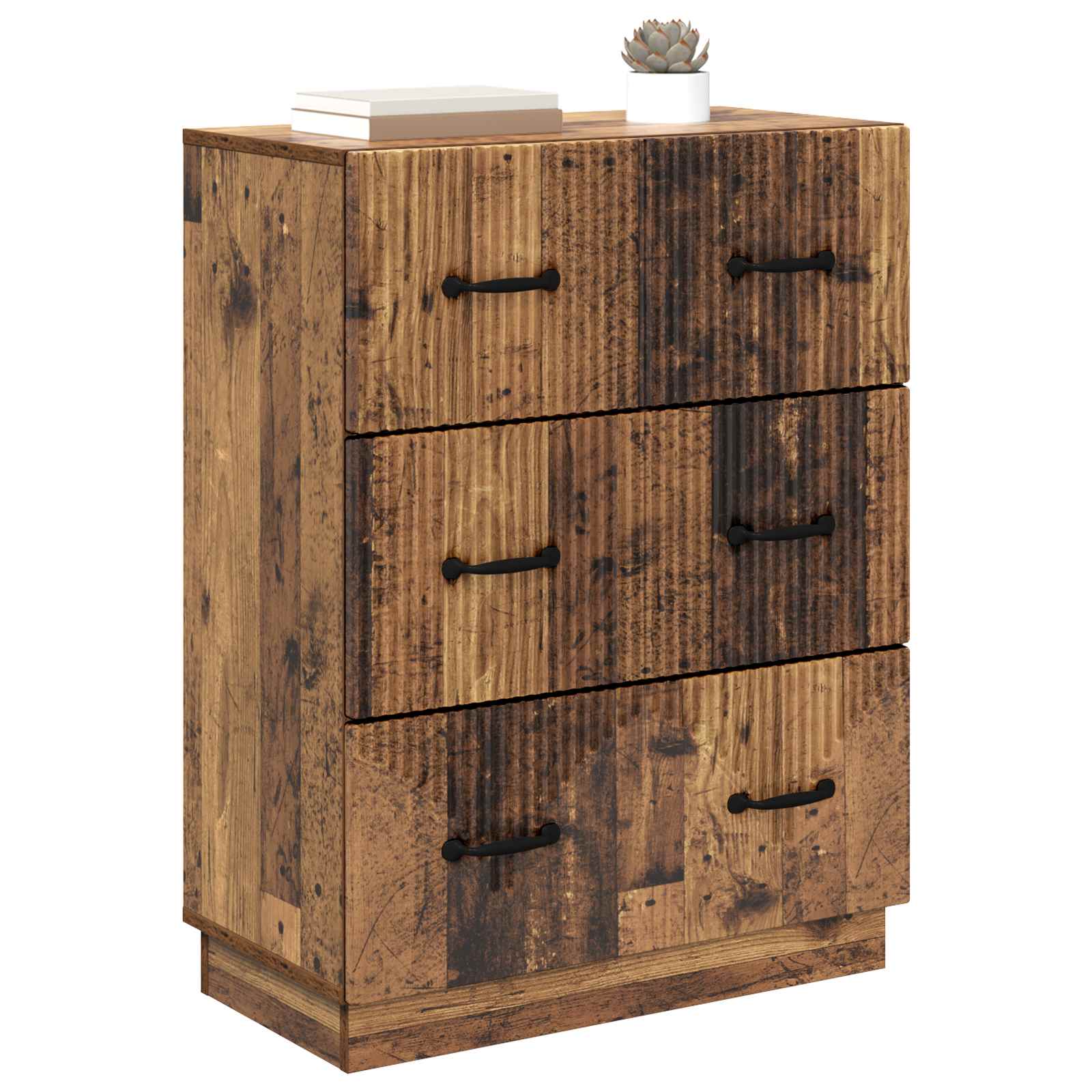 vidaXL Drawer Cabinet Old Wood 66 x 34.5 x 87 cm Engineered Wood 3