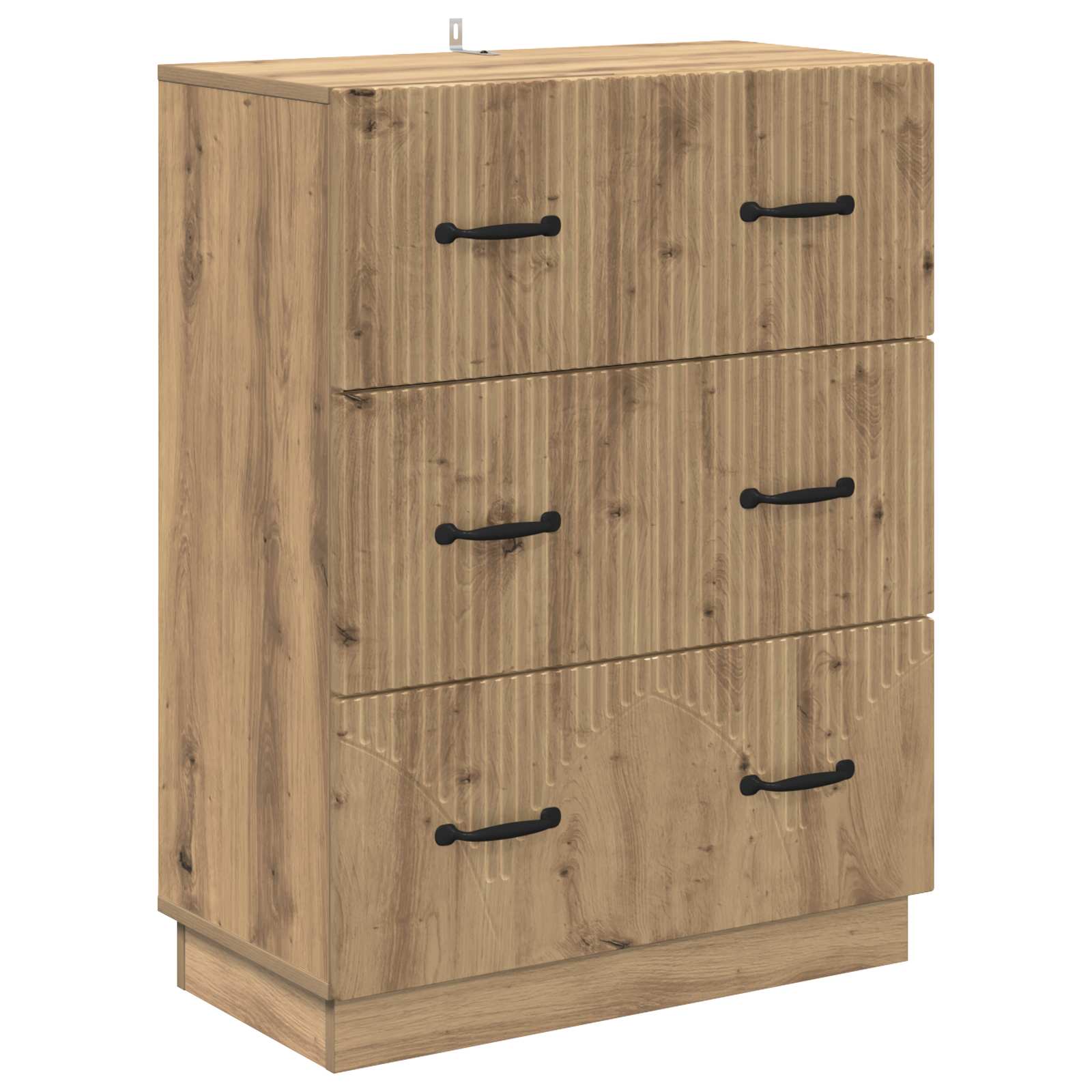 vidaXL Drawer Cabinet 66 x 34.5 x 87 cm Engineered Wood Artisan Oak 2