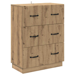 vidaXL Drawer Cabinet 66 x 34.5 x 87 cm Engineered Wood Artisan Oak 2