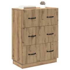 vidaXL Drawer Cabinet 66 x 34.5 x 87 cm Engineered Wood Artisan Oak 3