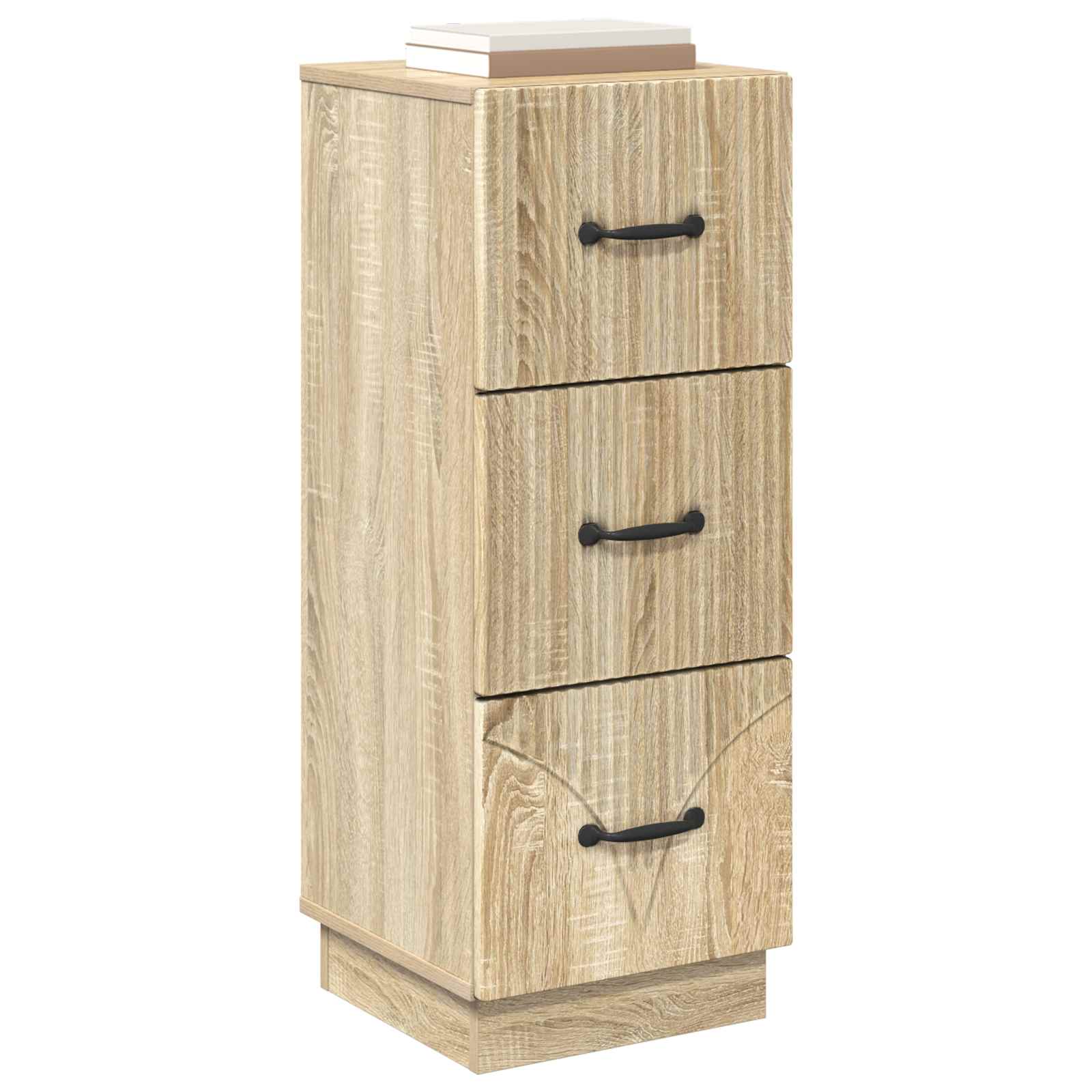 vidaXL Drawer Cabinet 33 x 34.5 x 87 cm Engineered Wood Sonoma Oak 3